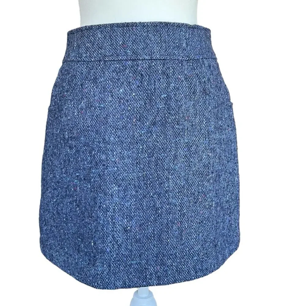 Express vintage wool blend Tweed miniskirt with front pockets size 4 Y2K